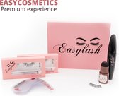 EasyCosmetics premium experience - EasyLash magnetische wimpers met eyeliner - EasyBrow wenkbrauw kit donkerbruin - EasyLash Natural & Flirty Look - EasyLash 3D lifting mascara