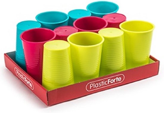 36x pcs Verres à boire / verres à limonade colorés 360 ml - Verres à jus / verres à eau en plastique incassable pour enfants