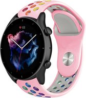 Siliconen Smartwatch bandje - Geschikt voor  Amazfit GTR 3 - Pro sport band - roze kleurrijk - GTR 3 & GTR 3 Pro - Strap-it Horlogeband / Polsband / Armband