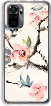 Case Company® - Xiaomi Redmi Note 10 Pro hoesje - Japanse bloemen - Soft Cover Telefoonhoesje - Bescherming aan alle Kanten en Schermrand