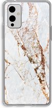 Case Company® - OnePlus 9 hoesje - Goud marmer - Soft Cover Telefoonhoesje - Bescherming aan alle Kanten en Schermrand
