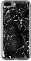 Case Company® - iPhone 8 Plus hoesje - Zwart Marmer - Soft Cover Telefoonhoesje - Bescherming aan alle Kanten en Schermrand