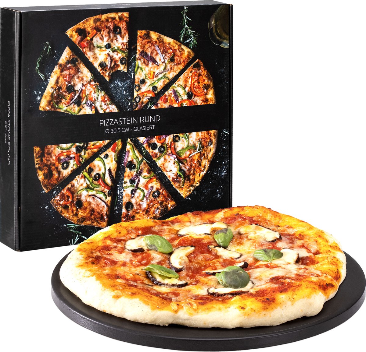 Navaris pour four XL - Plaque à pizza en pierre naturelle - Plaque à pizza  pour four