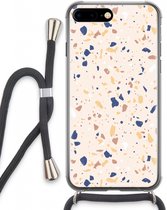 Case Company® - iPhone 8 Plus hoesje met Koord - Terrazzo N°23 - Telefoonhoesje met Zwart Koord - Extra Bescherming aan alle Kanten en Over de Schermrand