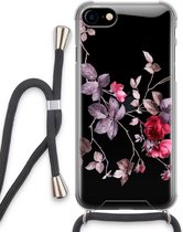 Case Company® - iPhone SE 2020 hoesje met Koord - Mooie bloemen - Telefoonhoesje met Zwart Koord - Extra Bescherming aan alle Kanten en Over de Schermrand