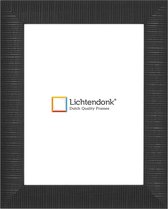 Fotolijst - Geribbeld Profiel - Zwart - Fotomaat 25x38 - Ontspiegeld glas - Art.nr. 1055000725381