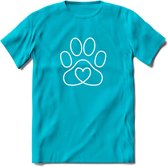 Love Paw - Katten T-Shirt Kleding Cadeau | Dames - Heren - Unisex | Kat / Dieren shirt | Grappig Verjaardag kado | Tshirt Met Print | - Blauw - L