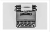 Walljar - Typewriter Machine - Zwart wit poster