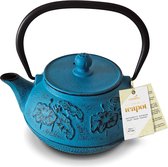 Tiffany Blauwe Gietijzeren Theepot van Charbrew 900ml met emailcoating
