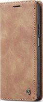 Xiaomi Redmi Note 11 Pro Plus Hoesje - Caseme - Slim Serie - Kunstlederen Bookcase - Bruin - Hoesje Geschikt Voor Xiaomi Redmi Note 11 Pro Plus