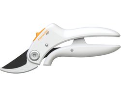 Fiskars Snoeischaar - P 57 Bypass - Takkenschaar - Wit - Tuinschaar - PowerLever™ Mechanisme - Voor Kleine en Middelgrote Handen