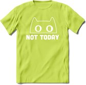 Not Today - Katten T-Shirt Kleding Cadeau | Dames - Heren - Unisex | Kat / Dieren shirt | Grappig Verjaardag kado | Tshirt Met Print | - Groen - L