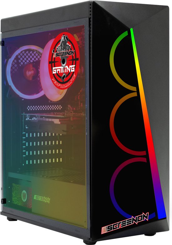 ScreenON - AMD Ryzen 5 3600 Allround Game Computer V.2 / Gaming PC - GeForce GTX 1630 4GB - 16GB RAM - 240GB SSD - 1TB HDD - Windows 11P - RGB