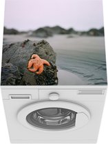 Wasmachine beschermer mat - Zeester op een steen aan het strand in Oregon - Breedte 60 cm x hoogte 60 cm