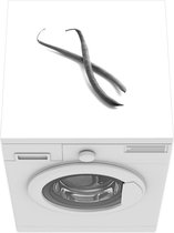 Wasmachine beschermer mat - Snijbonen - zwart wit - Breedte 60 cm x hoogte 60 cm