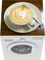 Wasmachine beschermer mat - Een afbeelding van een latte macchiato - Breedte 60 cm x hoogte 60 cm