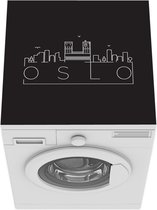 Wasmachine beschermer mat - Skyline Oslo zwart - Breedte 60 cm x hoogte 60 cm