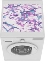 Wasmachine beschermer mat - Marmer - Blauw - Roze - Patronen - Breedte 55 cm x hoogte 45 cm