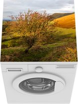 Wasmachine beschermer mat - Geel-gekleurde foto van het landschap in het Nationaal park Brecon Beacons - Breedte 60 cm x hoogte 60 cm