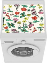 Wasmachine beschermer mat - Patroon - Bloemen - Planten - Breedte 55 cm x hoogte 45 cm