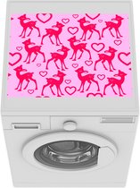 Wasmachine beschermer mat - Hert - Hart - Roze - Design - Breedte 55 cm x hoogte 45 cm