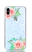 Coque iPhone XS Max Peachy Diamant Case en TPU - Fleurs