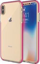 Peachy Beschermend gekleurde rand hoesje iPhone XS Max Case TPE TPU back cover - Roze