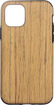 Peachy Wood Texture kunststof hoesje voor iPhone 12 en iPhone 12 Pro - bruin