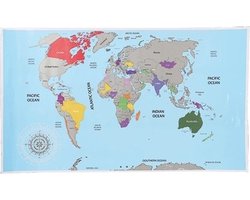 Wereldkaart kraskaart - wereld poster - 52 x 88 cm - Educatief/Aardrijkskunde - Scratch Map