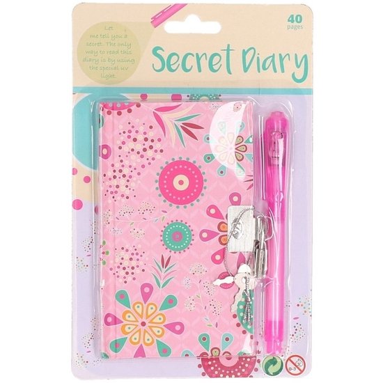 Roze uil dagboek met slot