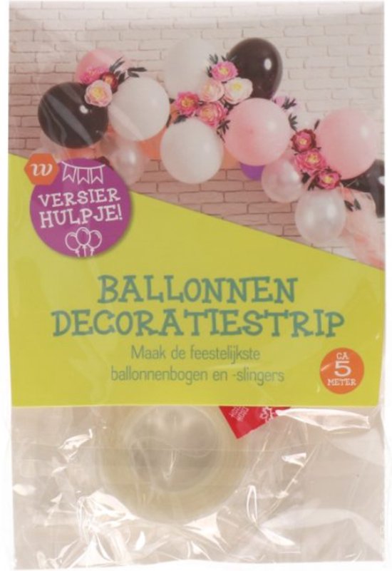Ballonnen decoratiestrip - Maak de feestelijkste ballonnenbogen en ballonnenslinger - Boogstrip - Verjaardag/ jubileum - Versier hulpjes - 5 meter.