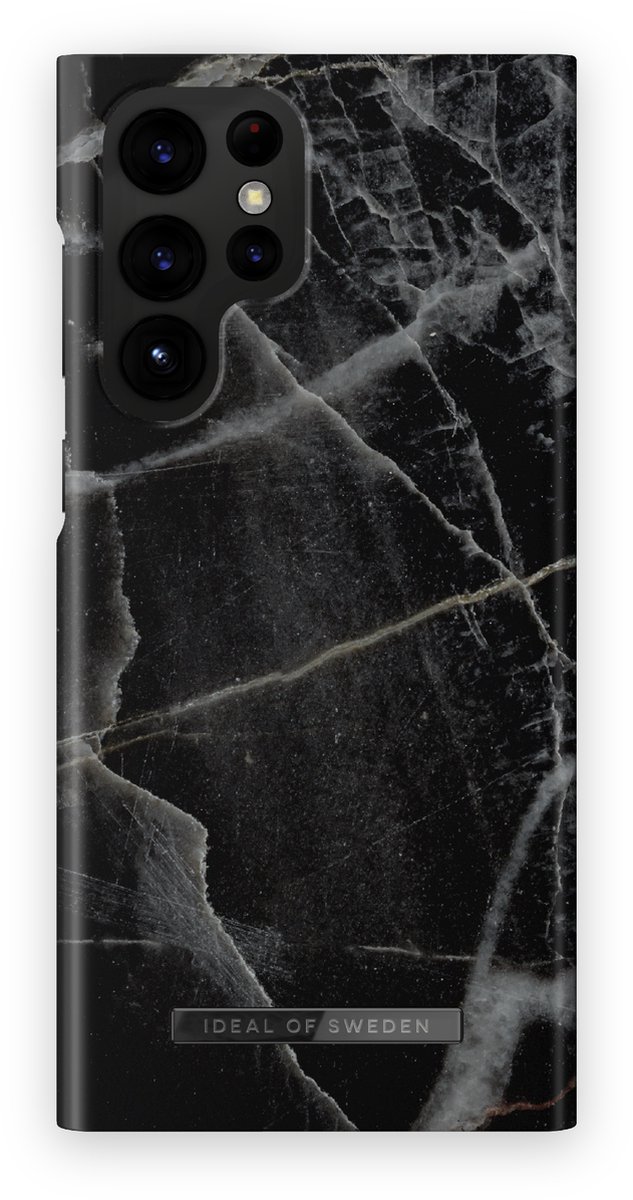 ideal of sweden fashion case geschikt voor samsung galaxy s22 ultra black thunder marble
