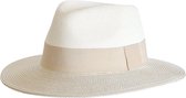 Naledi Fedora Sun Hat Femme House of Ord UPF50+ Chapeau d'été avec Protection UV Taille : 58 cm ; réglable - Couleur : Ivoire/Pierre