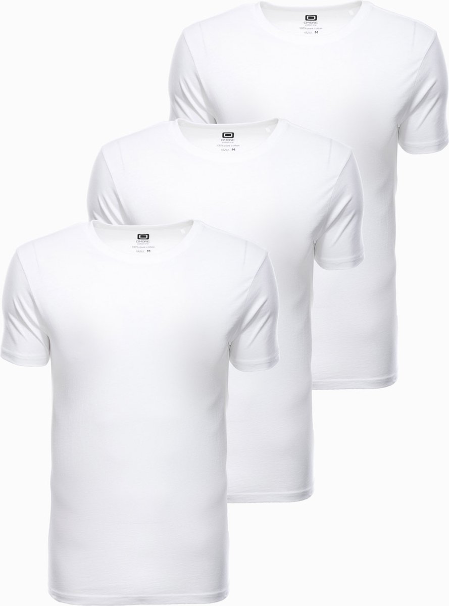 Ombre - heren T-shirt wit - Z30-V-10 - 3-pak
