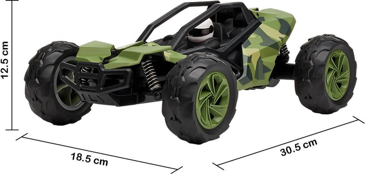 Marogear® UltraRC-X1 Bestuurbare Auto + Extra accu - Schaal 1:14 - RC Auto camo groen - RC Voertuig voor jongens en meisjes - Radiografisch bestuurbare auto voor binnen en buiten — afbeelding 4