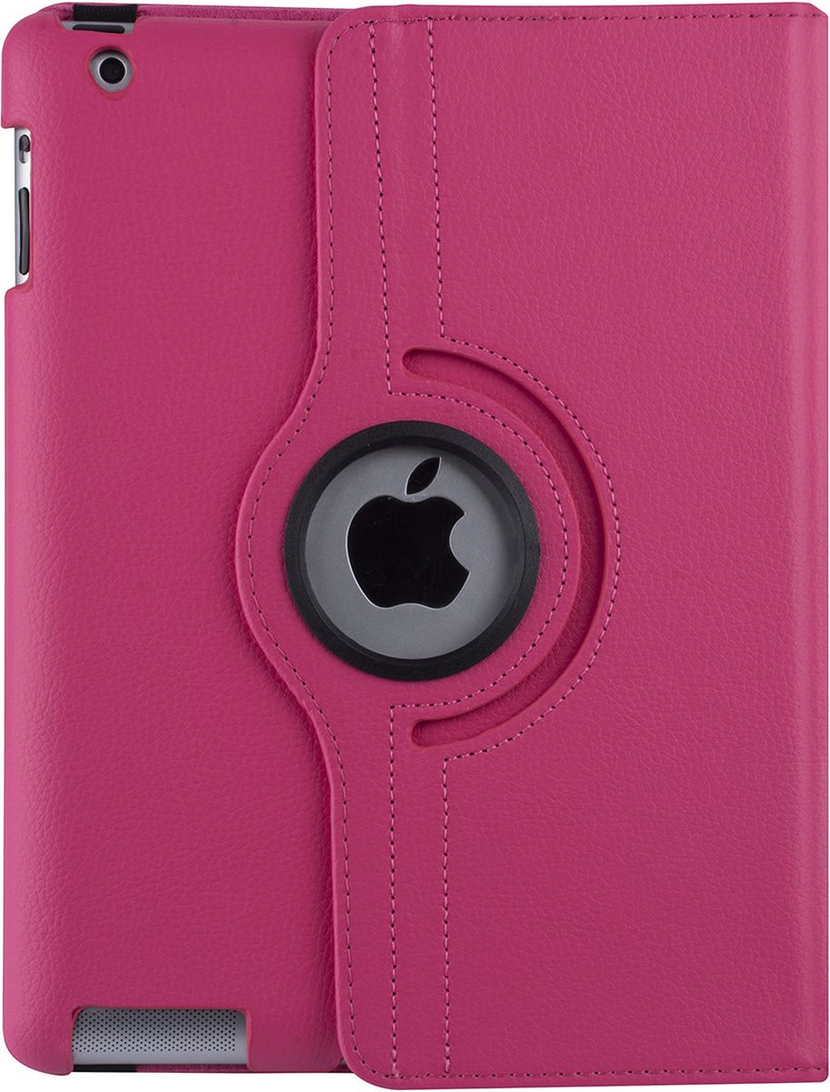 Apple iPad 2-3-4 Book case Felroze Book Case Tablethoes - 360 graden draaibaar