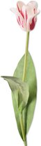 Viv! Home Luxuries Tulp Papegaai - 2 stuks - zijden bloem - wit/roze - 61cm - Topkwaliteit