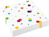 servetten birthday confetti 33 x 33 cm papier wit 20 stuks
