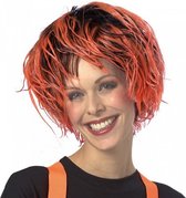 pruik Disco oranje/zwart dames
