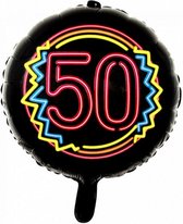 folieballon 50 neon 45 cm zwart