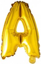 folieballon letter A 41 cm goud