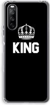 Case Company® - Sony Xperia 10 III hoesje - King zwart - Soft Cover Telefoonhoesje - Bescherming aan alle Kanten en Schermrand