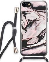 Case Company® - iPhone 7 hoesje met Koord - Roze stroom - Telefoonhoesje met Zwart Koord - Extra Bescherming aan alle Kanten en Over de Schermrand