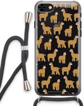 Case Company® - iPhone 8 hoesje met Koord - Alpacas - Telefoonhoesje met Zwart Koord - Extra Bescherming aan alle Kanten en Over de Schermrand