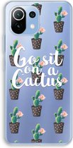 Case Company® - Xiaomi Mi 11 Lite hoesje - Cactus quote - Soft Cover Telefoonhoesje - Bescherming aan alle Kanten en Schermrand