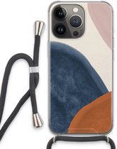 Case Company® - iPhone 13 Pro hoesje met Koord - Geo #1 - Telefoonhoesje met Zwart Koord - Extra Bescherming aan alle Kanten en Over de Schermrand