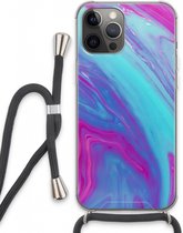 Case Company® - iPhone 13 Pro Max hoesje met Koord - Zweverige regenboog - Telefoonhoesje met Zwart Koord - Extra Bescherming aan alle Kanten en Over de Schermrand
