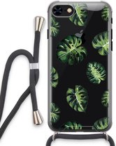 Case Company® - iPhone 8 hoesje met Koord - Tropische bladeren - Telefoonhoesje met Zwart Koord - Extra Bescherming aan alle Kanten en Over de Schermrand