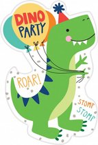 uitnodigingen dino junior 10 cm karton groen 8 stuks