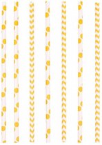 rietjes Dots & Waves 19,5 cm 24 stuks geel